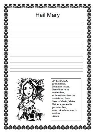 Free Printable Hail Mary Worksheet