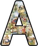 Free Alice in Wonderland display lettering sets, digital letters