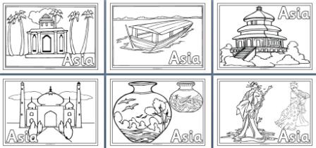 Asia Colouring Pages