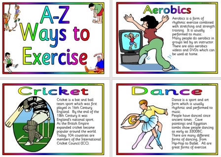 Free Printable A-Z of Exercise Posters