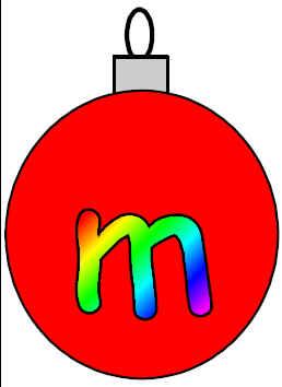 Merry Christmas Baubles Printable letters