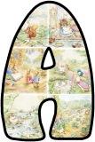 Free printable Beatrix Potter illustrations background instant display lettering sets for classroom display.