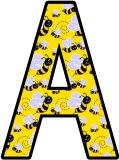 Busy bees background free printable lettering sets for classroom display, scrapbooking etc