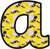 Busy bees background free printable lettering sets for classroom display, scrapbooking etc