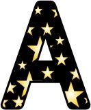 Black background with a gold star lettering sets for classroom display