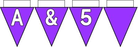 Free Printable Bunting for Classroom Display. Lettering, Number and blank Lilac bunting flags included.