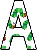 Very hungry caterpillar background free printable lettering sets