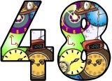 Free printable clocks background display lettering sets for classroom display.