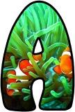 Free printable instant display digital lettering sets for display, scrapbooking etc. with a Clownfish background.
