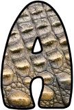 Free printable instant display digital lettering sets with a Crocodile Skin background.