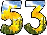 Free printable digital lettering sets with a daffodils background.