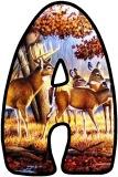 Free printable instant display lettering sets with a deer background.