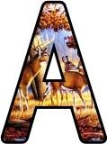 Free printable instant display lettering sets with a deer background.