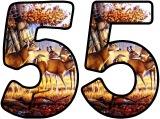 Free printable instant display lettering sets with a deer background.
