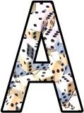 Free printable dice background instant display lettering sets.