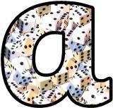 Free printable dice background instant display lettering sets.