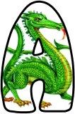Free printable dragon background instant display lettering sets.