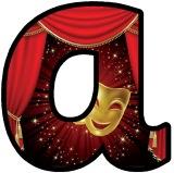 Drama, Comedy and Tragedy background printable lettering sets