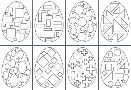 Easter Egg Shapes Worksheets
