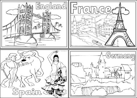 Free printable Countries of Europe Colouring Pages