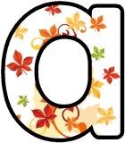 Free printable instant display lettering sets with a Fall, Autumn Leaves background.