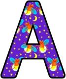 Free printable digital lettering sets for classroom bulletin board display.  Featuring a cartoon style Firefly background.