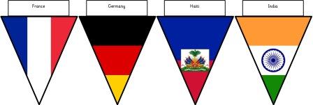 Free Printable Flags of the World Bunting for display.