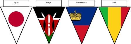 Free Printable Flags of the World Bunting for display.