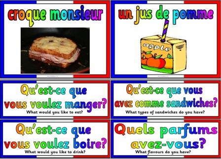 Free Printable French Cafe Items and Question cards MFL Resource