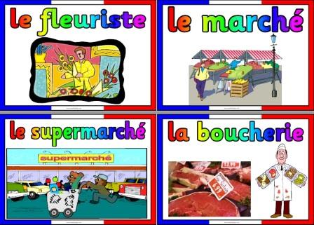 Free Printable French Shops Vocabulary Cards Posters