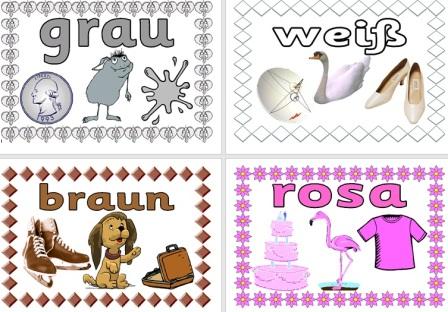 Free German Vocabulary Cards - Colours