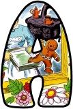 Free printable digital classroom display lettering with a Gingerbread Man Fairytale background.   