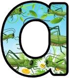Free printable Grasshopper background instant display digital letters sets for classroom display, scrapbooking and bulletin board display.