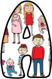 Free printable Human life stages, growing up background instant display lettering sets for classroom bulletin board display. Baby, child, teenager, adult, elderly people.