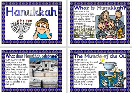 Free Printable Children's Information Posters about Hanukkah