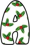 Christmas themed lettering sets for classroom display, with a Holly background.