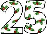 Christmas themed lettering sets for classroom display, with a Holly background.