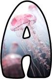 Free printable jellyfish background instant display lettering sets for classroom bulletin board display.