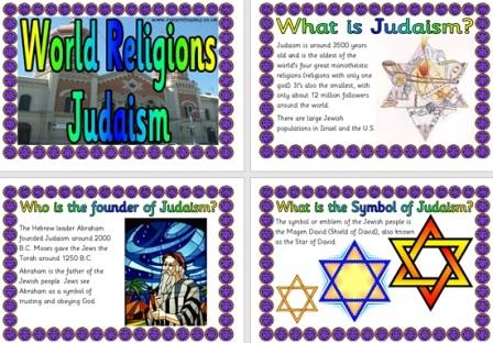 Free Printable World Religions information for Children - Judaism Jews