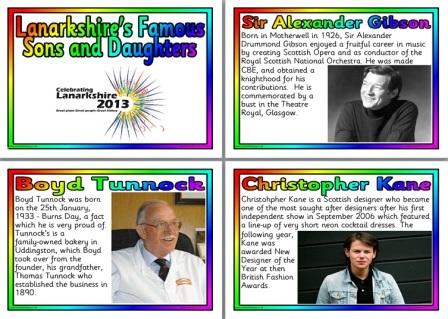 Free Printable Famous people from Lanarksire
