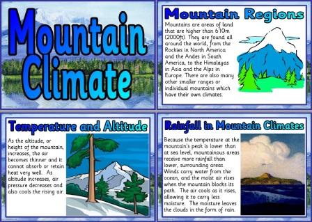 Free Printable Mountain Climate Poster Set for Classroom Display