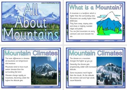 Free Printable Mountains Geography Information Posters