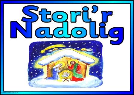 Free printable Nativity story in Welsh posters. Stori'r Nadolig posters, free to print for classroom, church and Sunday School display.