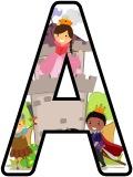 Prince and Princess background free digital lettering sets for classroom bulletin board displays.