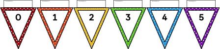 Free printable rainbow polka dot bunting number line to 100