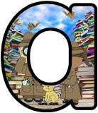 Free printable instant display digital lettering sets with a reading detectives, reading spys, background.