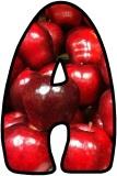 Free red apples digital letters, classroom display bulletin board lettering sets.