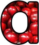 Free red apples digital letters, classroom display bulletin board lettering sets.