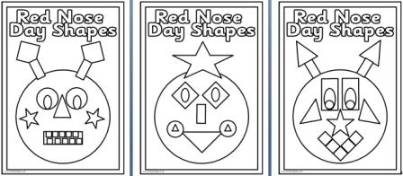 Red Nose Day Shape Worksheets