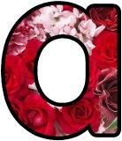 Free printable roses background instant display lettering sets for classroom display and scrapbooking.